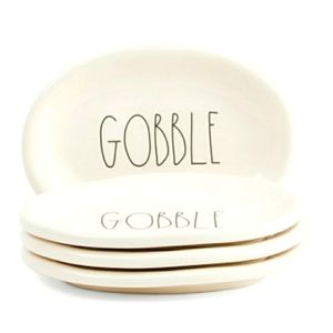 Rae Dunn 4pc Gobble Appetizer plates brand new